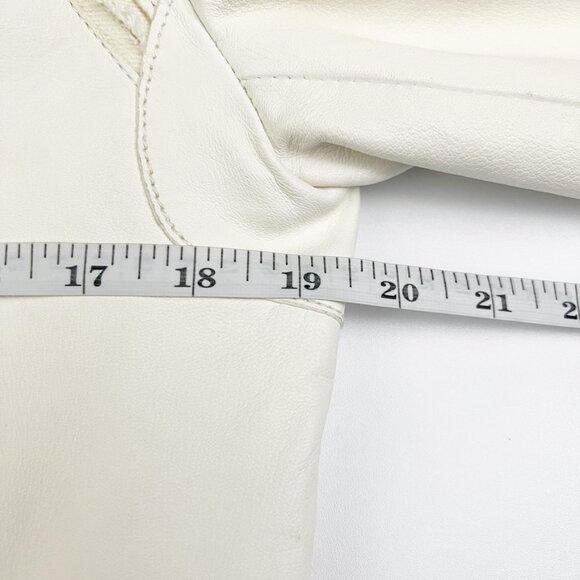 Cigno Nero Jacket Women's EU 40 | US 6 (S) Ivory Leather Moto Biker Buttery Soft - Picture 10 of 15